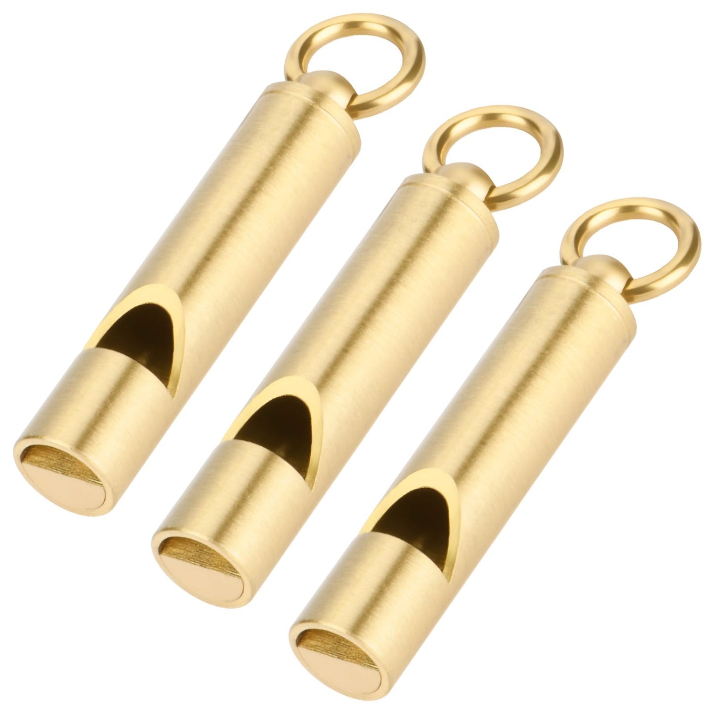 Easecos 3 Pcs Brass Whistles, Emergency Loud Survival Whistles for Outdoor Adventures, Hiking, Camping, Hunting, Boating, Pets Training, Sports Coaching & Adults - Portable, Compact and Loud