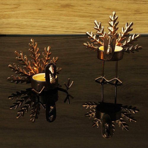 FORUP Metal Turkey Tea Light Candle Holders - 6 Pack for Thanksgiving Home Decor