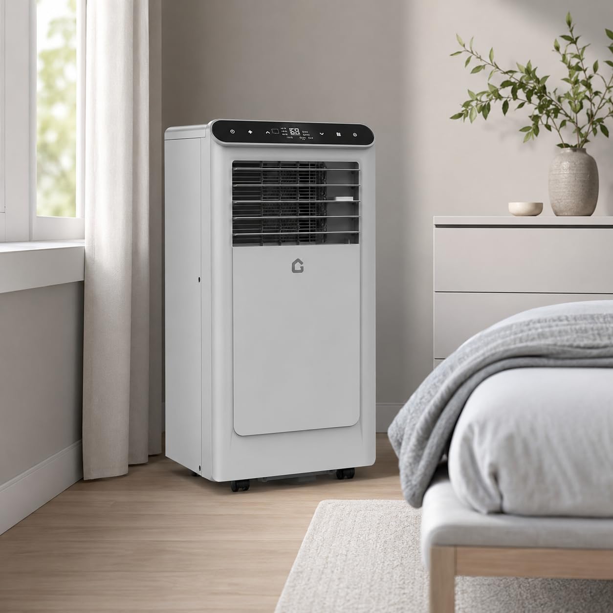 GarveeLife Portable Air Conditioners, 8,000 BTU for Rooms up to 350 Sq.Ft., Smart Compact AC Unit with Cooling, Dehumidifier, Fan, Remote Control and Window Kit, Gray