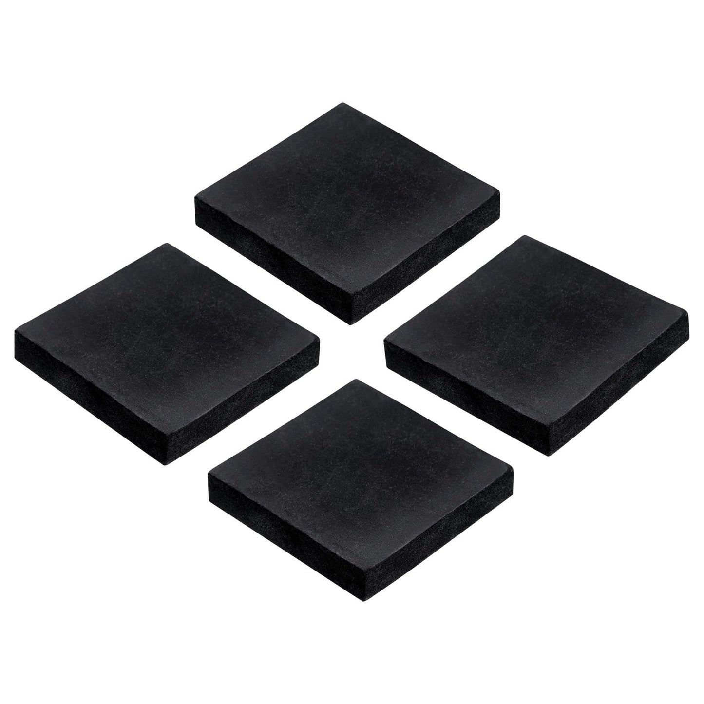 uxcell 4pcs Rubber Anti-Vibration Pads Hard Pad, 50mm Square Vibration Isolation Mats, 10mm Thickness Non-Slip Rubber Blocks, Anti-Skid Anti Noise for HVAC, Compressor, Air Conditioner