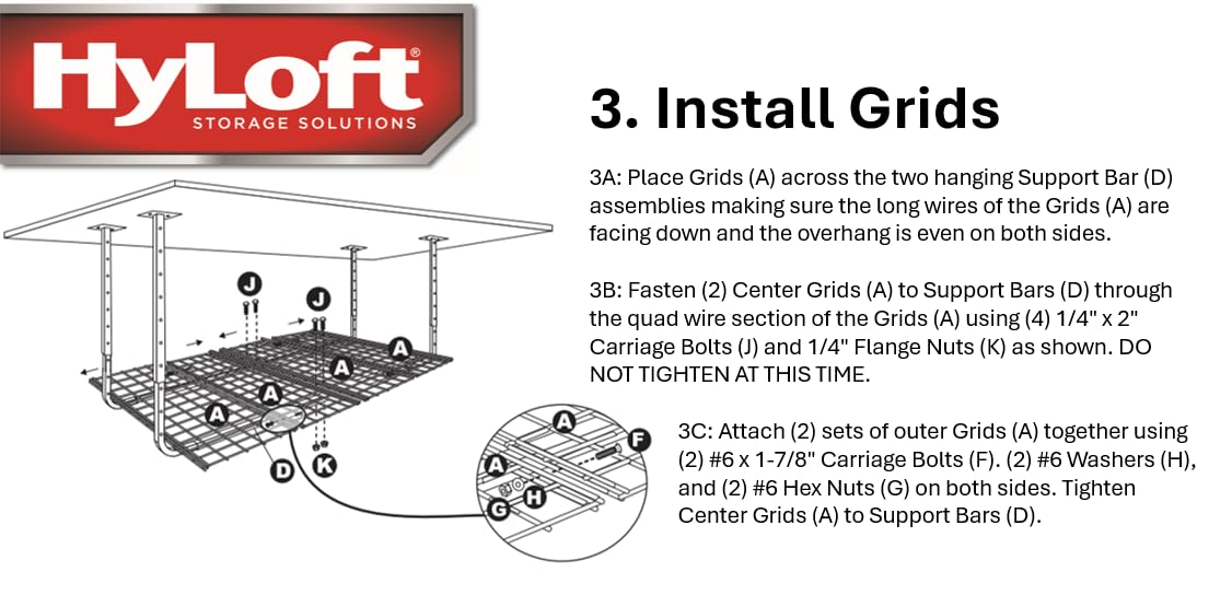 Ceiling Mounted Adjustable Shelf in White