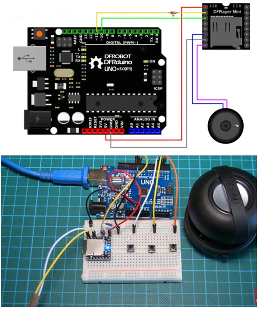 ANMBEST 5PCS YX5200 MP3 MP3 DFPlayer Mini Player Module Voice Decode Board Supporting TF Card U-Disk IO/Serial Port/AD
