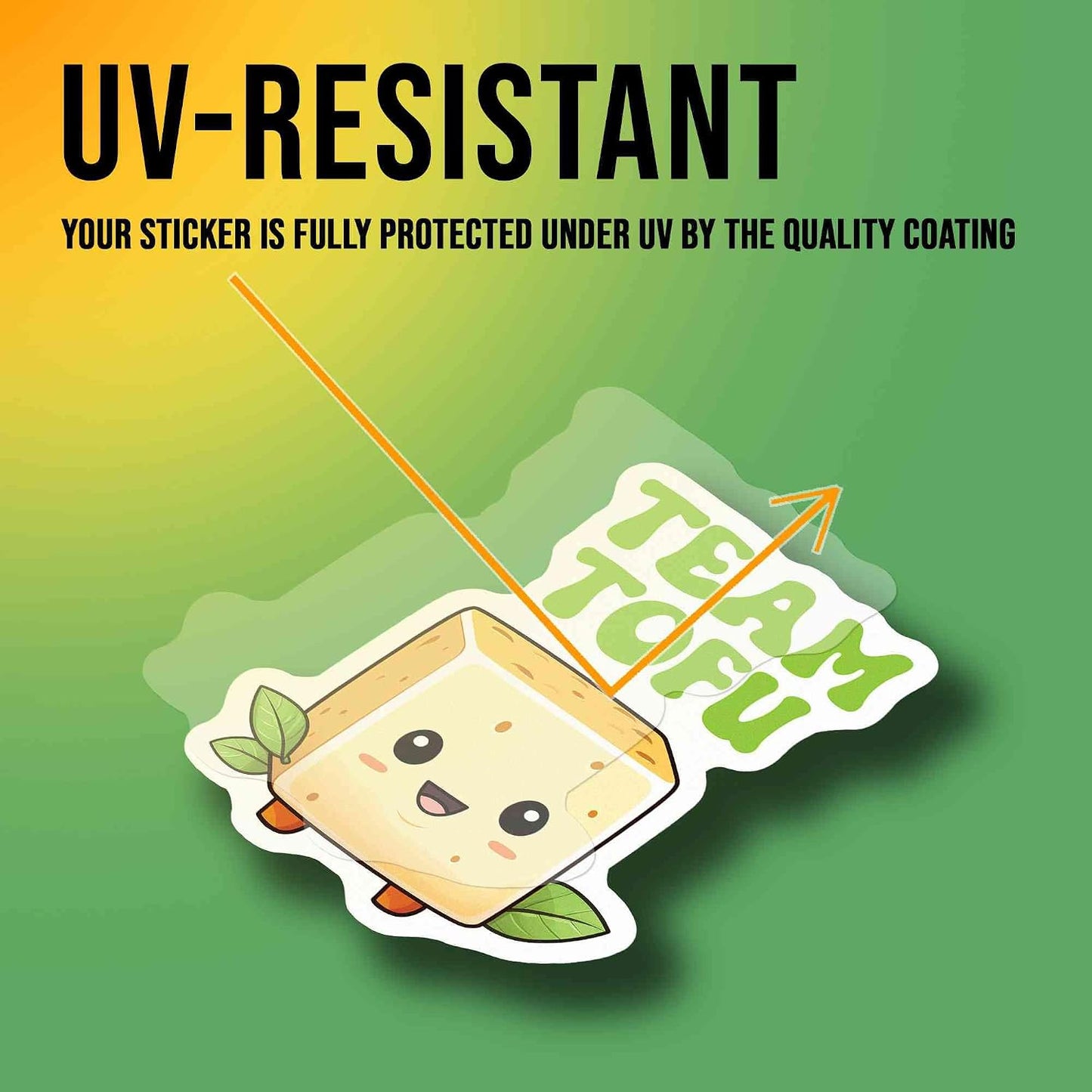 5" Vegan Stickers Veganer Decals Team Tofu Vinyl Stickers, Weather-Resistant Sticker for Water Bottles Laptop Window