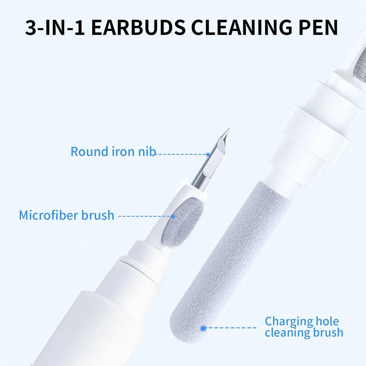 3 1 1 2 3, Headsets in Cleaner Kit for AirPods Pro Multi-Function Cleaning Pen with Soft Brush & Flocking Sponge