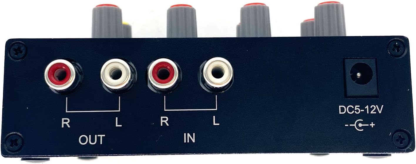 Cywhrvzsf EQ-7 Headset 7-Band 2 +12V Audio Signal Amplifier EQ Equalizer Channel Digital Sound Equalizer Power Adapter