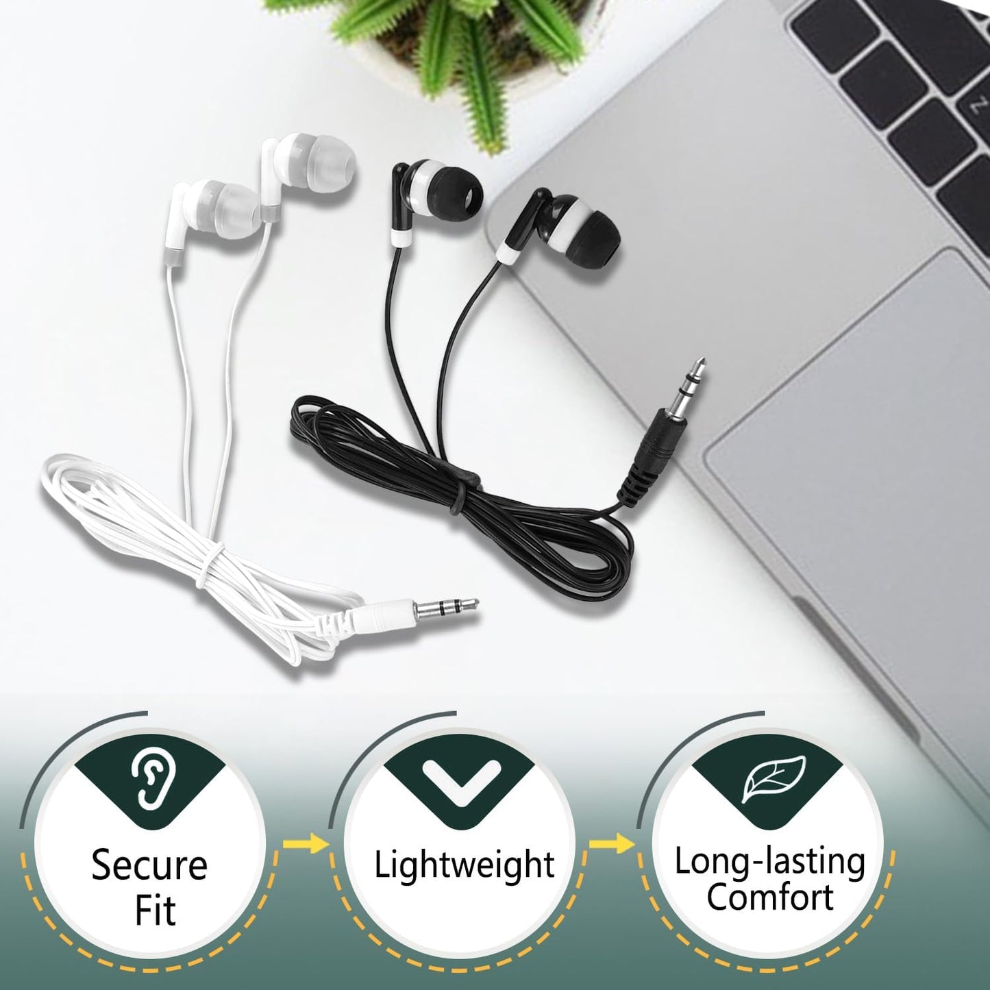 50 Pack Set Girls(XPG101, 50 Bulk Earbuds Headphones for Kids Classroom, Wholeslae Wired Earphones Class for School