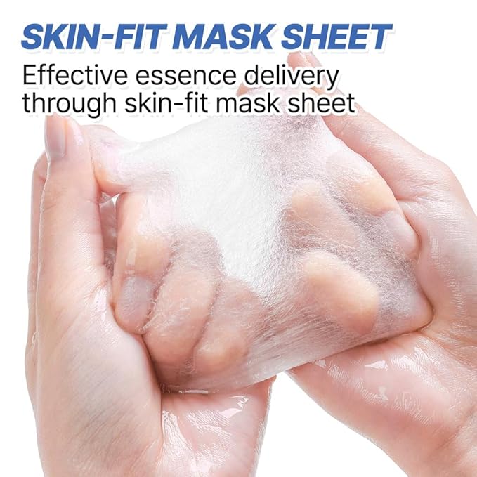[PACK OF 20 Solution Sheet Mask Pack 5types x 4pc Aloe, Niacinamide, Collagen, Hemp seed, Hyaluronic Acid