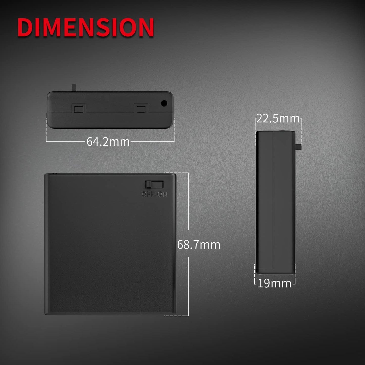DAIERTEK 4 6V 4 1.5V -3pcs AA Battery Holder with Switch Battery Case Holder with Cover Slots AA Battery Storage Box