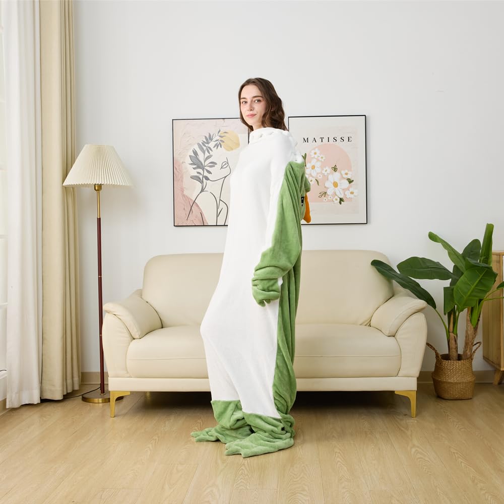 Wearable Dinosaur Blanket Animal Sleeping Bag Super Soft Warm Cozy Flannel Fleece - Cosplay Dinosaur Gifts (XS Fit for Height 3'9"-4'5")