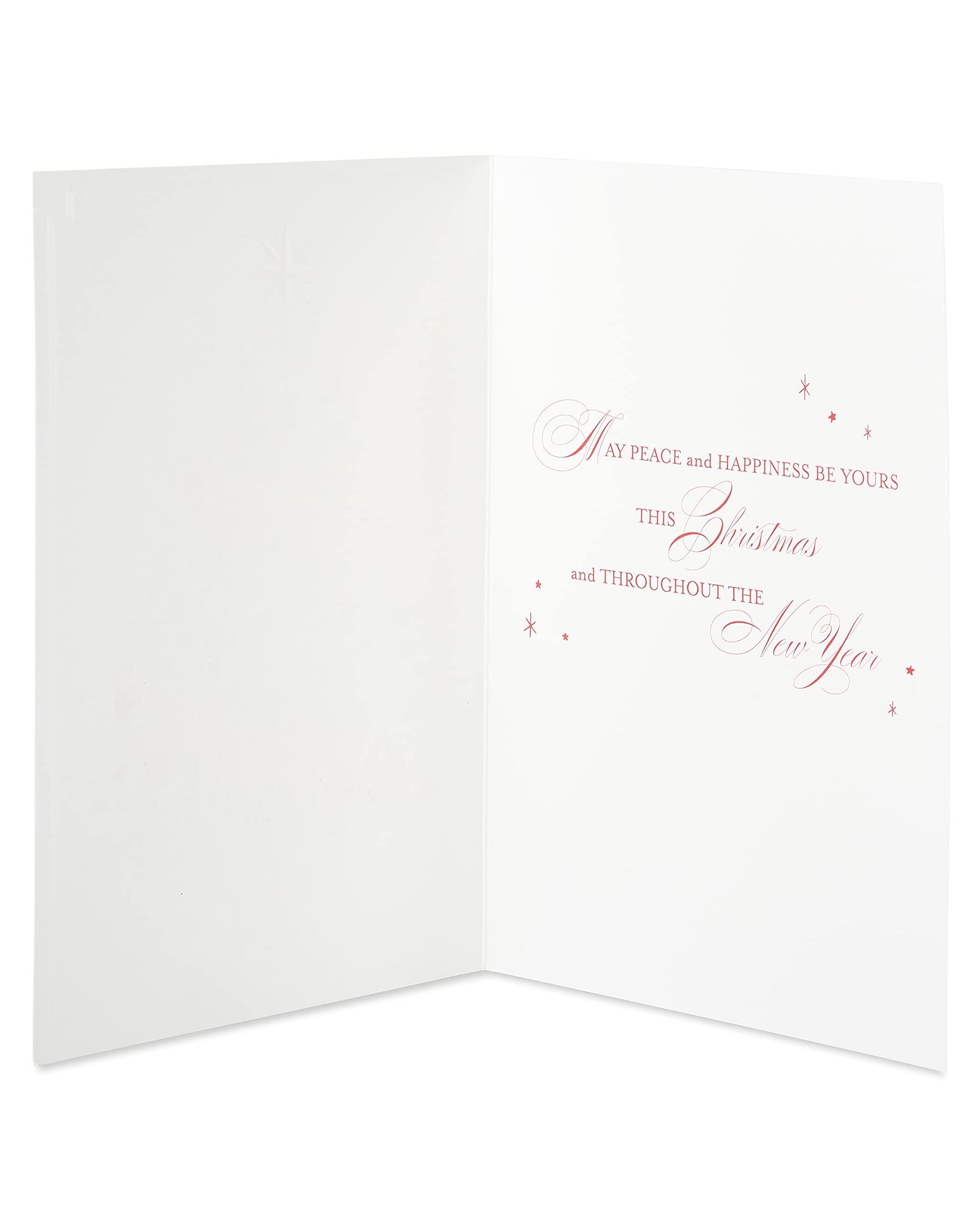 Papyrus Boxed Christmas Cards with Envelopes, Peace and Happiness, Glitter-Free Christmas Tree (12-Count)