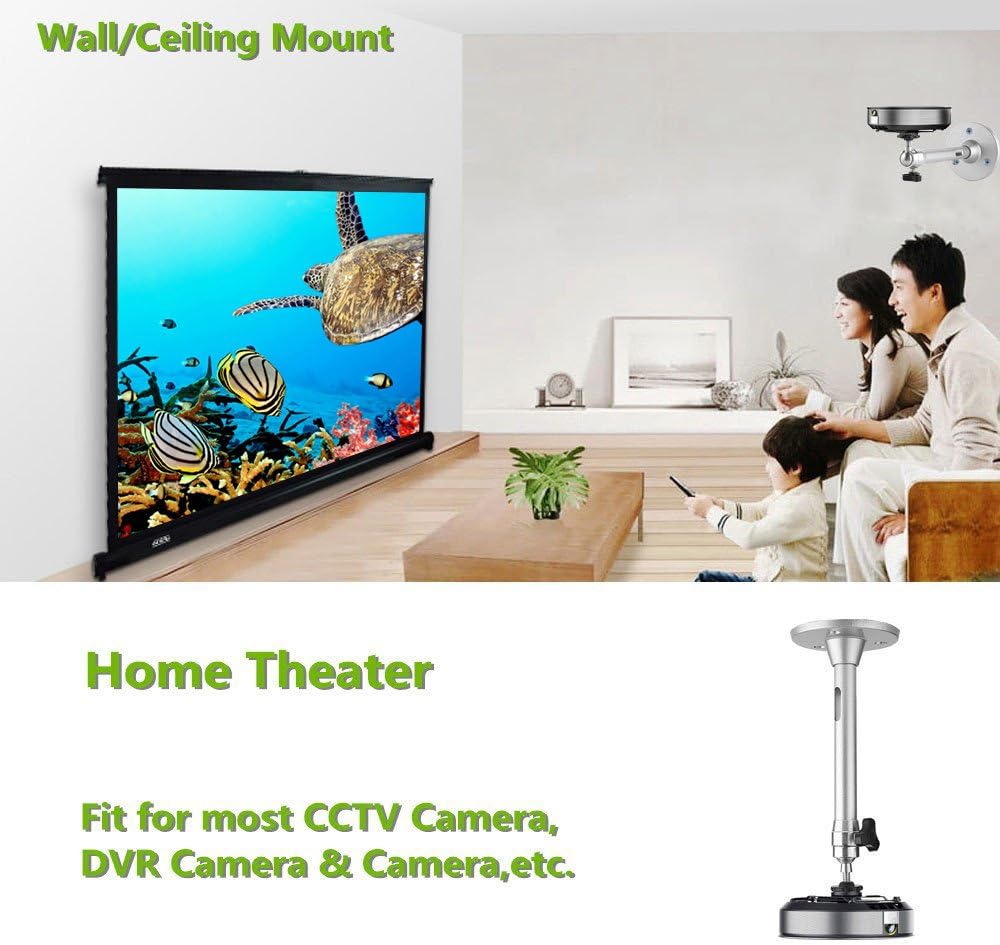 LANTWOO Universal Projector Wall Ceiling Mount Hanger, LCD/DLP Video Projection Mount Bracket Swivels & Tilts for Mini