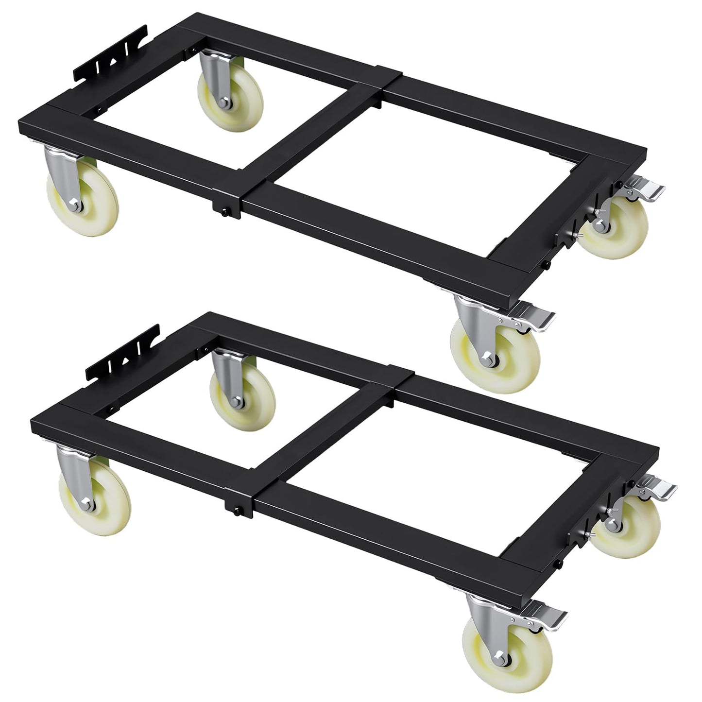 2 Set Furniture Moving Dolly 2300LBS Capacity, Heavy Duty Dolly Cart with 5" Wheels, 31"x17" Flat Dolly with Anti-Slip Strip & Reinforced Crossbar, Easily Moves Heavy Furniture & Building Material