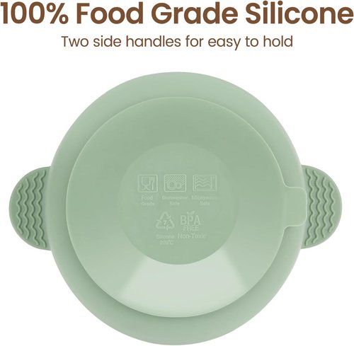 Eascrozn Baby Bowls - Soft Silicone Suction Bowls for Baby Led Weaning | 3 Pack, BPA Free, Multicolor