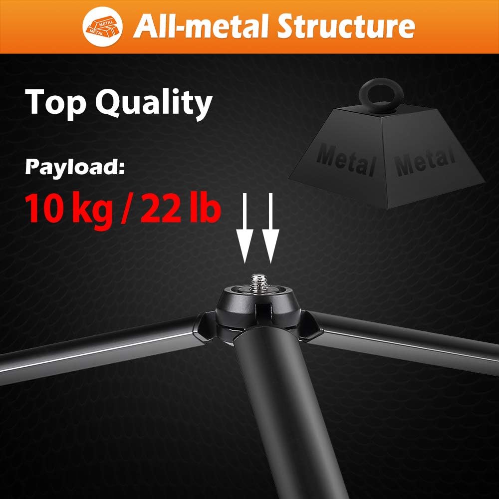 Zeadio 1/4 Inch 4, 2, 2, Metal Mini Tripod, Desktop Tabletop Stand Tripod with Screw for Smooth Crane Plus, Crane Osmo