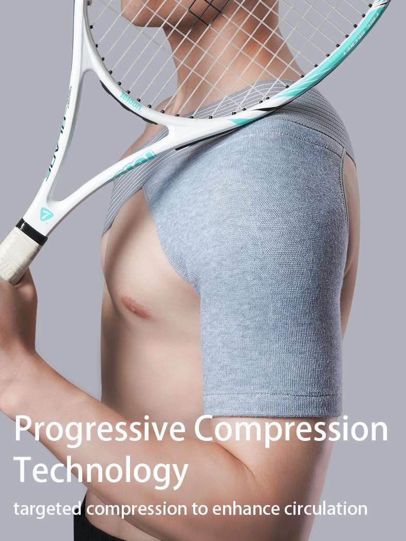 inflossom Shoulder Brace for Men & Women – Shoulder Compression Sleeve for Rotator Cuff Injuries, Frozen Shoulder & Tendonitis – Breathable Shoulder Support for Sports & Recovery – Fits Left or Right Arm (160-200 lbs)