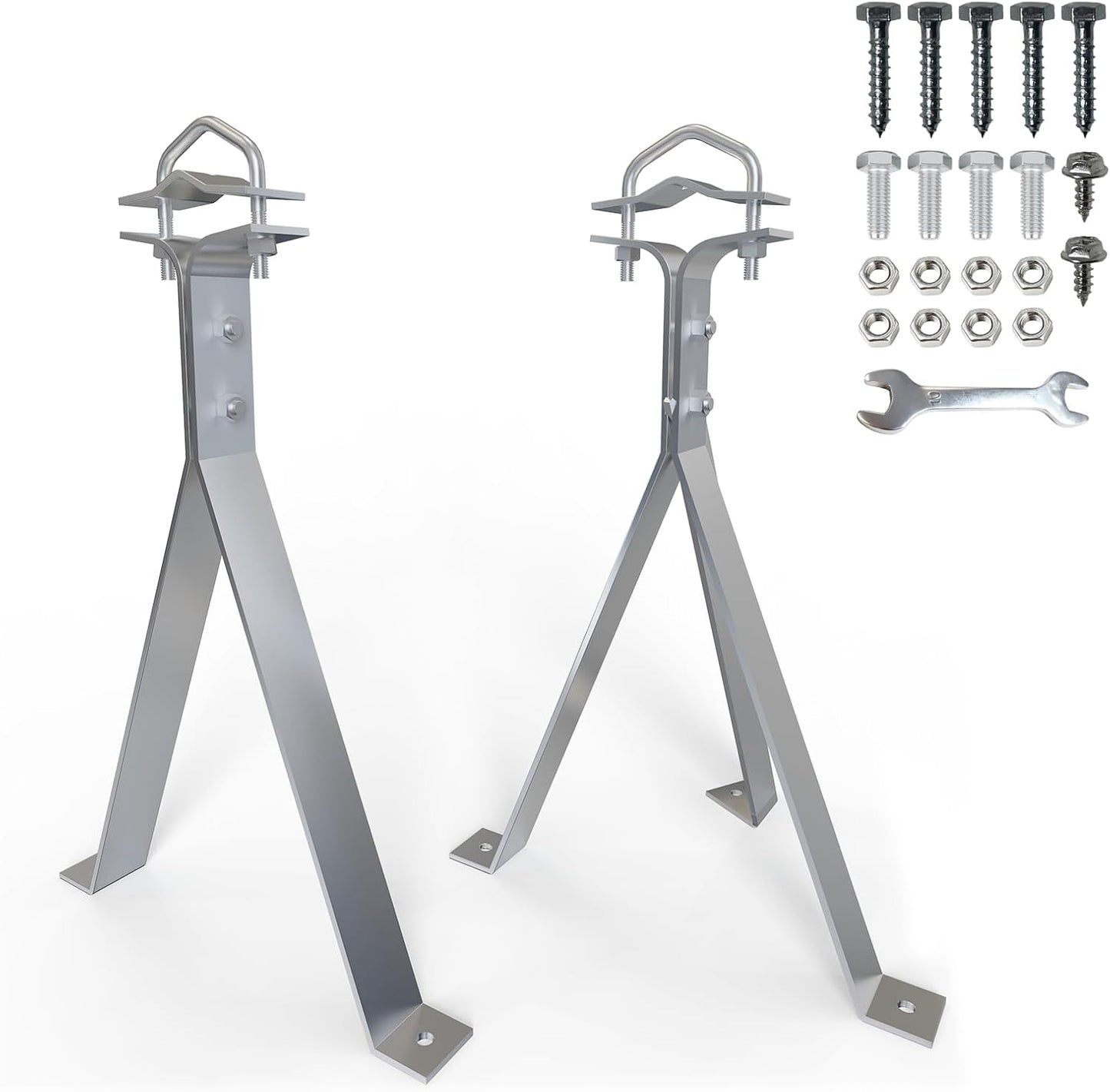 12" 2 Heavy-Duty Antenna Mount Bracket, Adjustable Antenna Mast Mount, Waterproof Wall Mount Pair for TV Antenna Mast