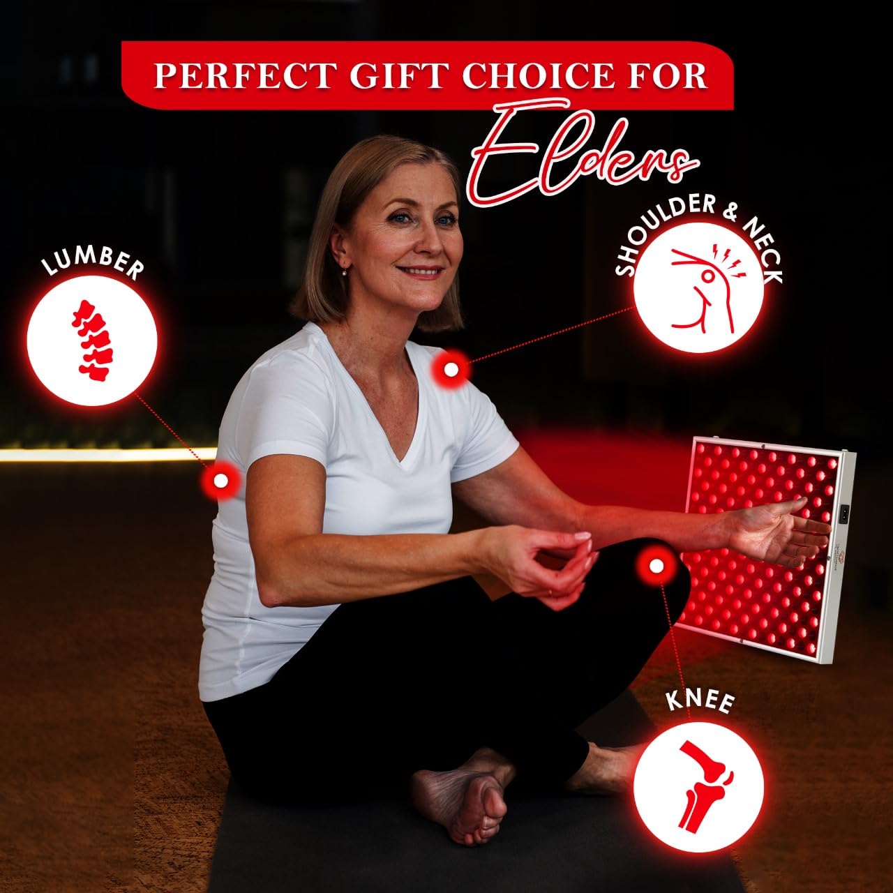 Red Light Therapy Panel for Face & Body – 45W 660nm Deep Red & 850nm Near Infrared Light Therapy Device – Skin Care, Pain Relief, Muscle Recovery & Hair Growth – Adjustable Hanger