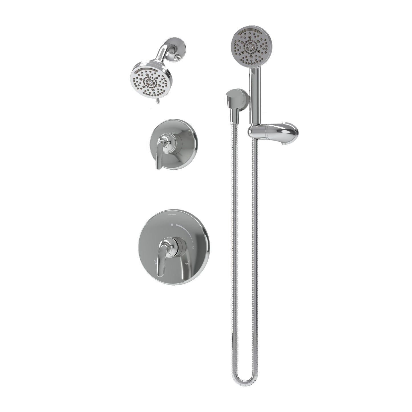 Symmons Elm Two Handle Five Spray Shower Trim with Three Spray Hand Shower in Polished Chrome (Valves Not Included) - 559515TRM