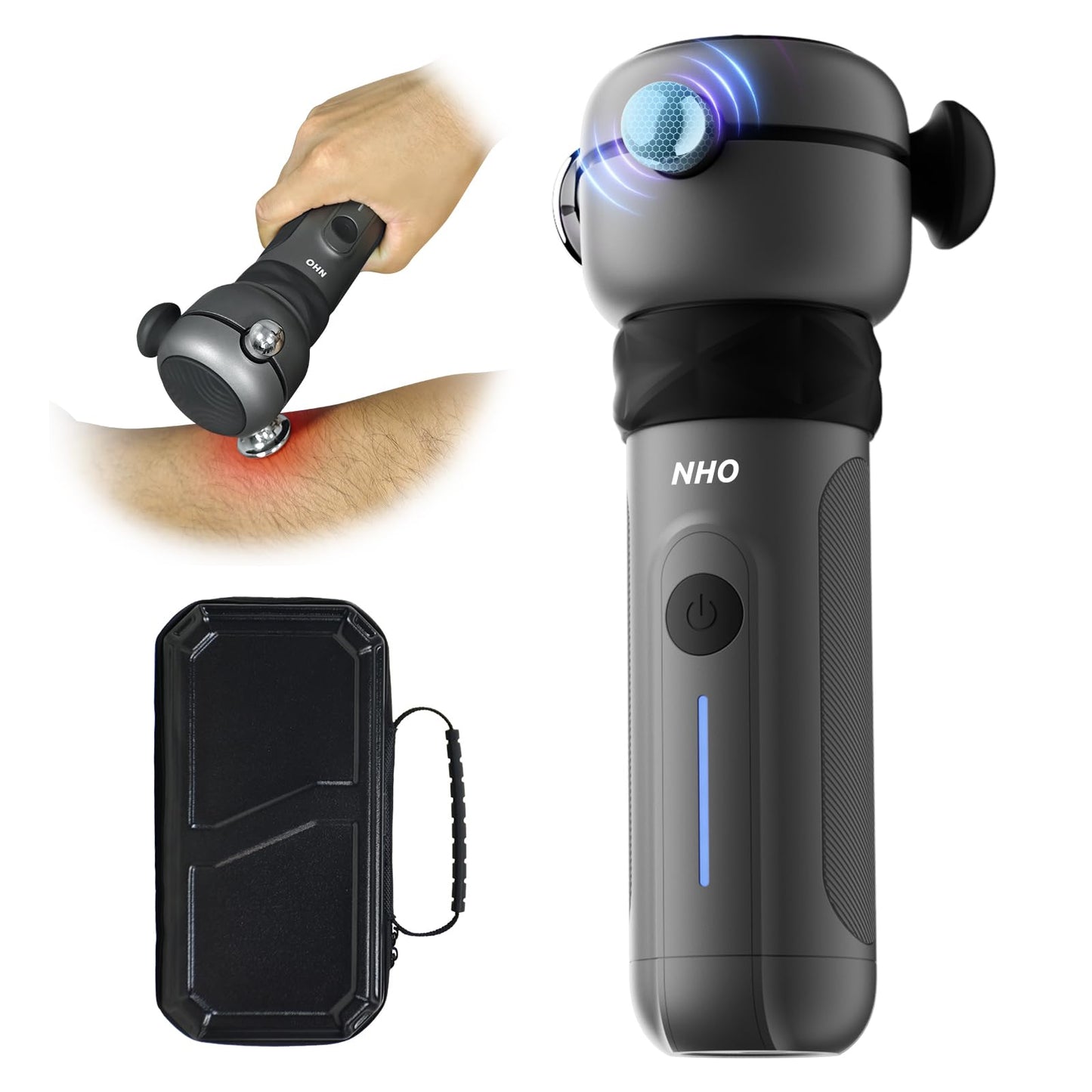 NHO Massage Gun, Therapy Massager for Neck,Back,Hand,Arm and Foot Pain Relieve, Neck Massager, Release Gun, Deep Tissue Percussive Massager, Handheld Massage Gun,Targets Muscle Origins,Grey