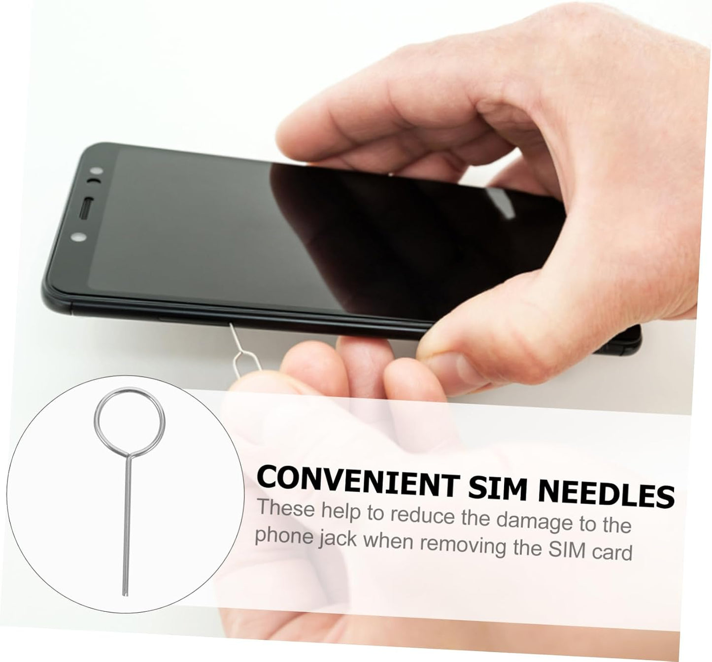 1000pcs Housoutil Sim Ejector Pins for Mobile Phones Sim Card Remover Tool Durable Needle Opener for and More Easy
