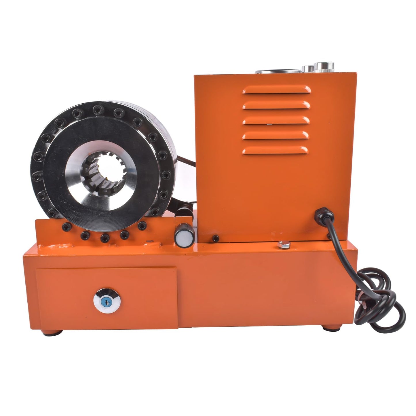 Electric Hydraulic Hose Crimper Tool with 8 Dies, 110V Portable Crimping Machine for R1 R2 Hydraulic Hoses, AC Lines Automotive Multi-Diameter Hydraulic Pipe & Fuel Line Crimper Kit with Limit Switch
