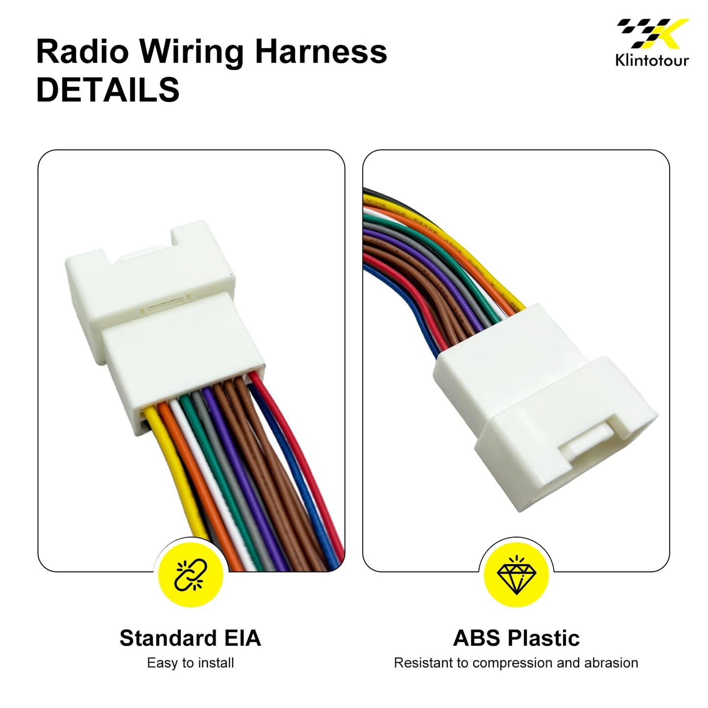 2008-2019/Kia 2013, Radio Wiring Harness Compatible with Mit-Subi-shi Stereo Installation Wire Harness Kit Aftermarket