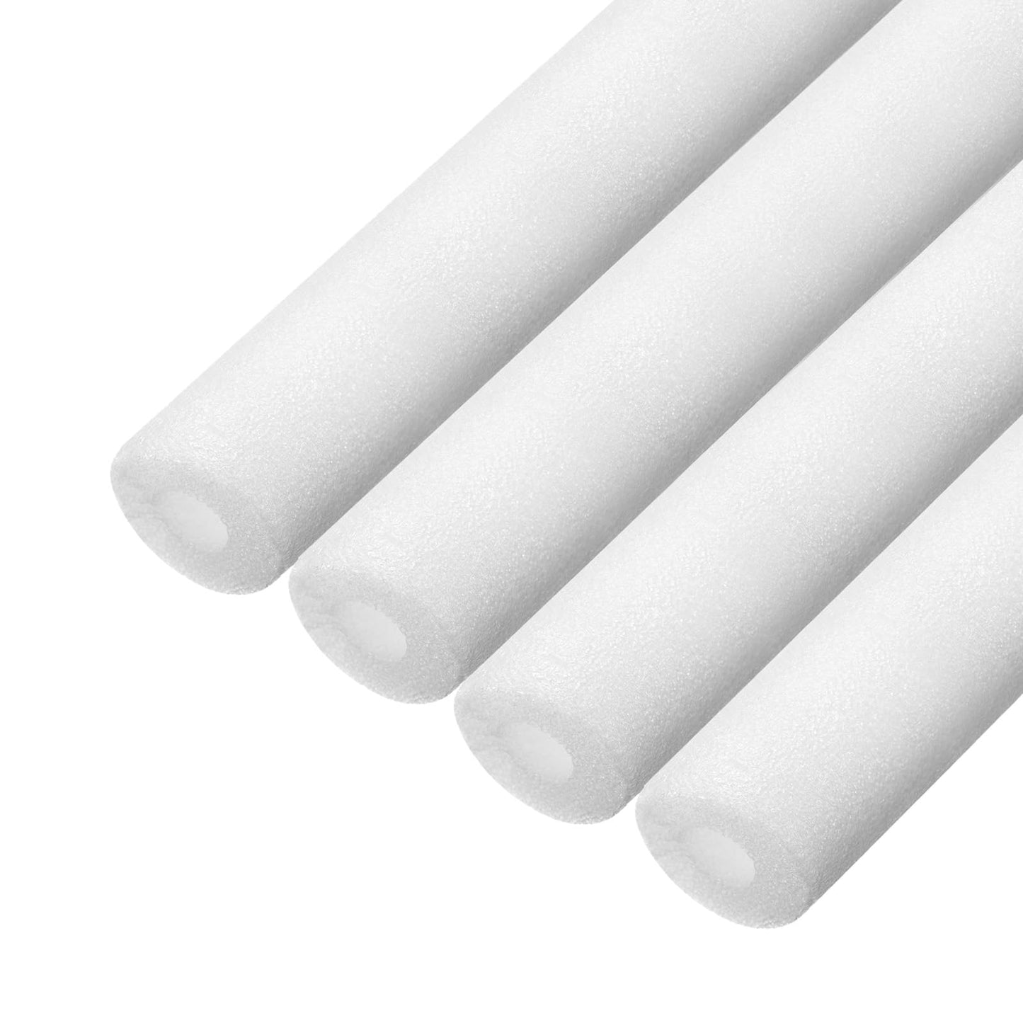 MECCANIXITY 4pcs Pipe Insulation Foam Tube Pipe Lagging 15mm(9/16 Inch) ID 25mm OD 3ft Freeze Protection for Copper Pipe, White
