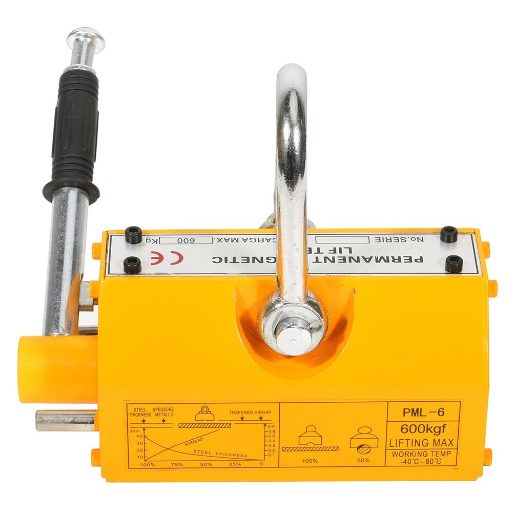 SCITOO - Permanent Magnetic Lifter Heavy Duty Steel Lifting Hoist Crane Tool 1320LB 600KG