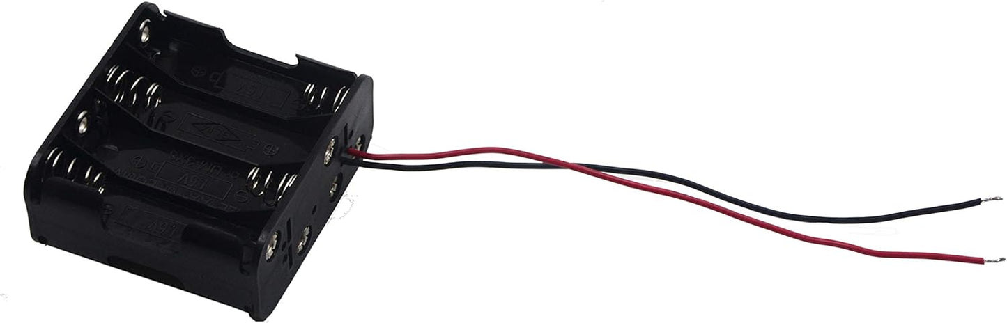LampVPath (Pack 2 8 12V of AA Battery Holder, Battery Holder with Leads-Double Layers (Each Layer Loads Four aa
