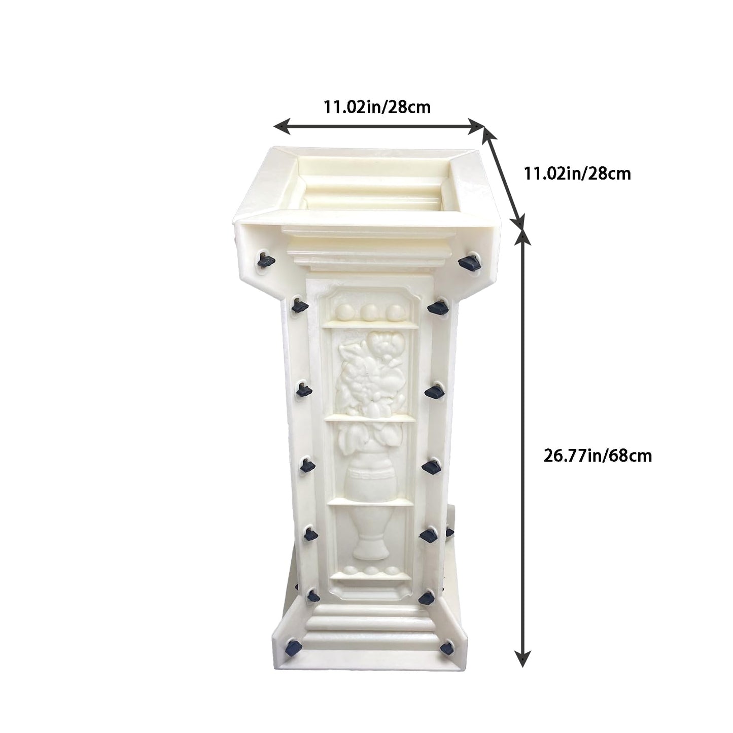 DIYUNIMOULD Concrete Balcony Mold, 26.78 Inches Balcony Spacing Column Mold for Garden Park Balcony Decoration (Chrysanthemum), White