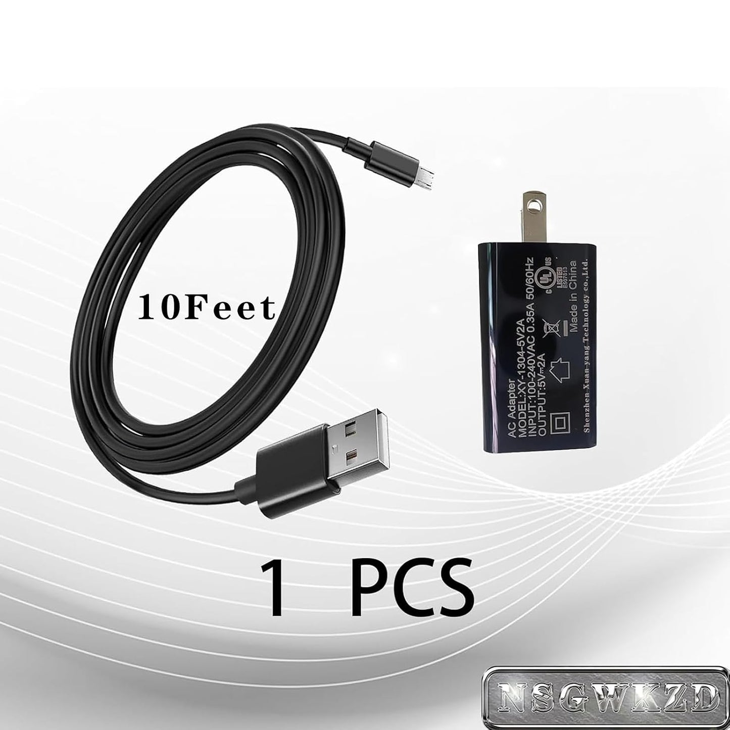 10 5V FT Micro USB Power Cord Replacement for Roku Streaming Stick/Express Plus/Premier Remote, Charger Adapter
