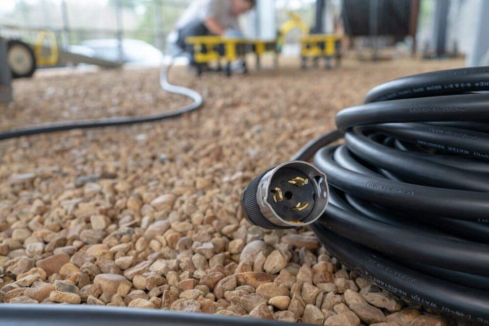 Southwire Power Distribution Extension Cord - Splits 50-Amp Service into Dual Feeds - Flexible Jacket - Oil & Moisture Resistant - WC596 Grade - 6/3 & 8/1 STOW - 100 Foot