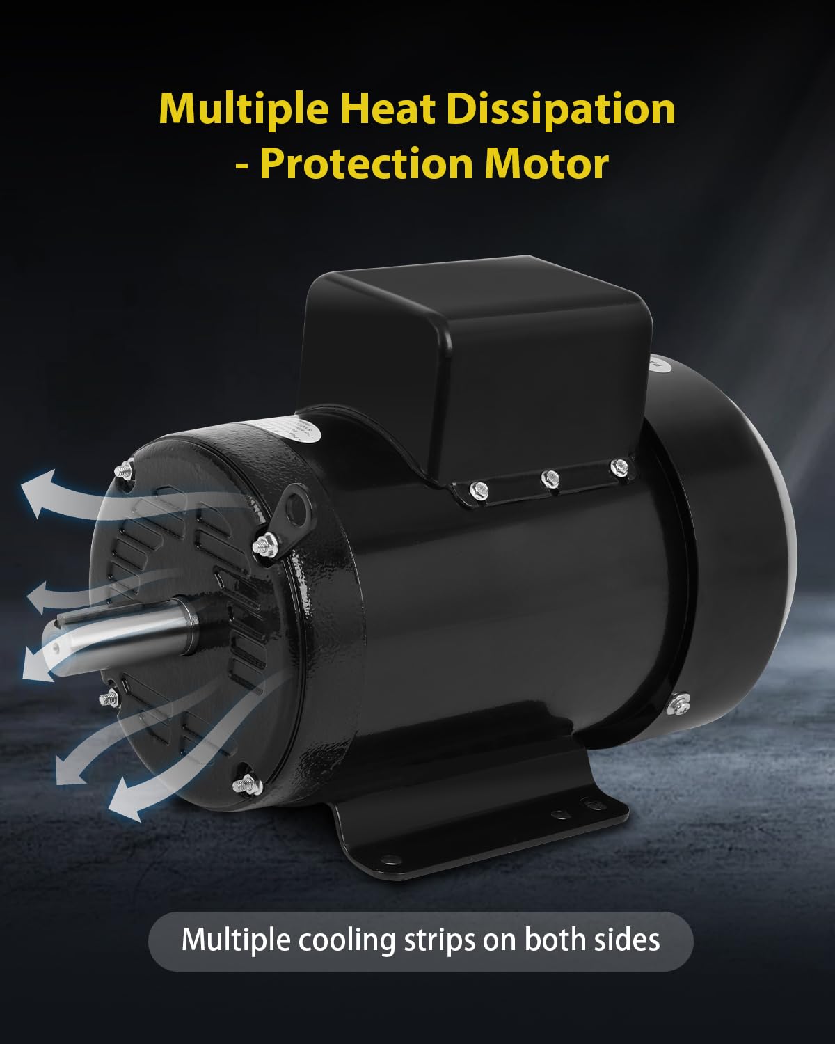 3HP Electric Motor 1750RPM Farm Duty Single Phase Motor 4 Pole 1-1/8" Shaft Diameter, 2.75" Shaft Length,184T CW/CCW TEFC IP55 60HZ
