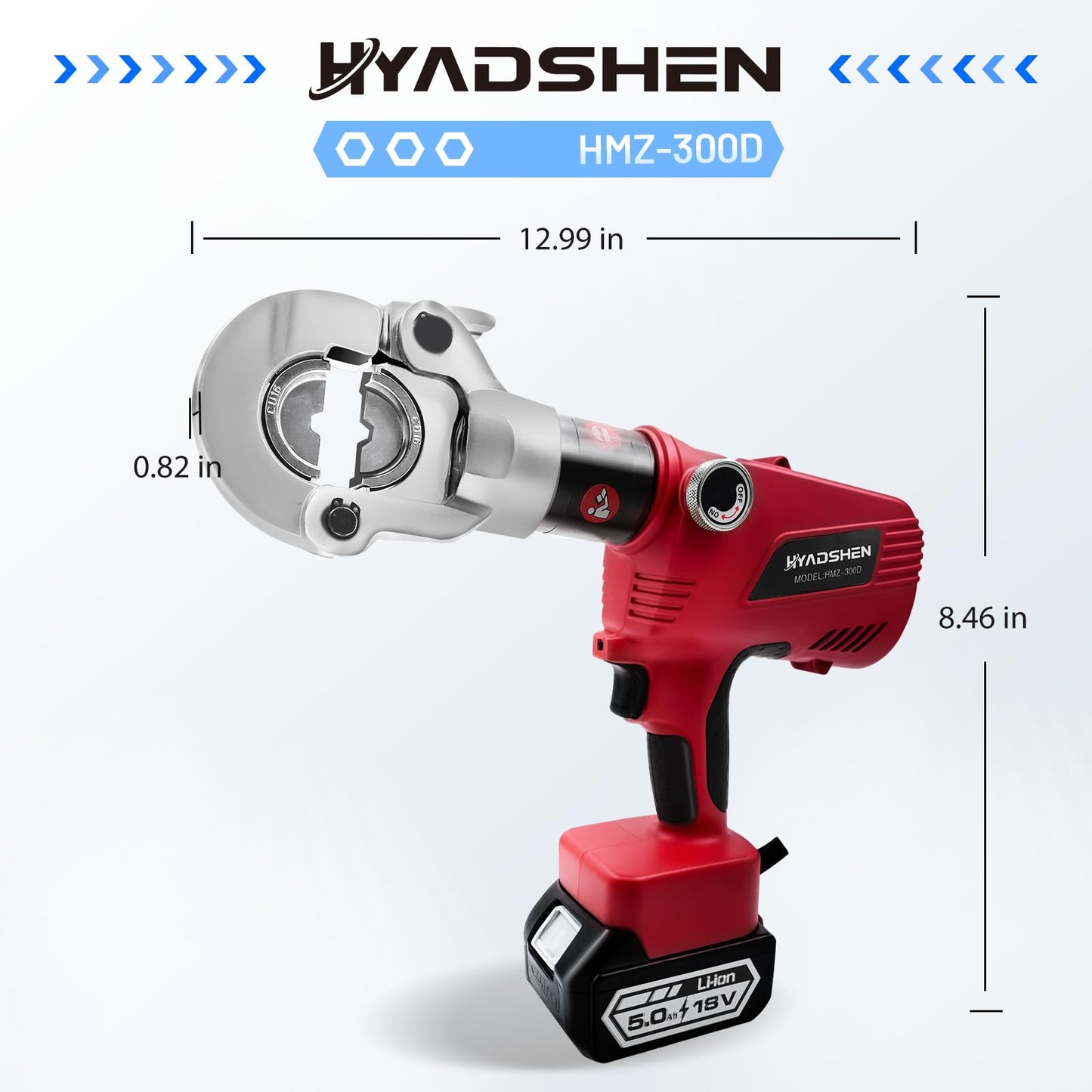 Electric Hydraulic Cable Lug Crimper Pliers Rechargeable Crimping Tool 6 Ton Electrical Terminal Cable Wire Fiber Crimper Kit,Industrial portable electric hydraulic Cable Lug crimper with 11 Dies