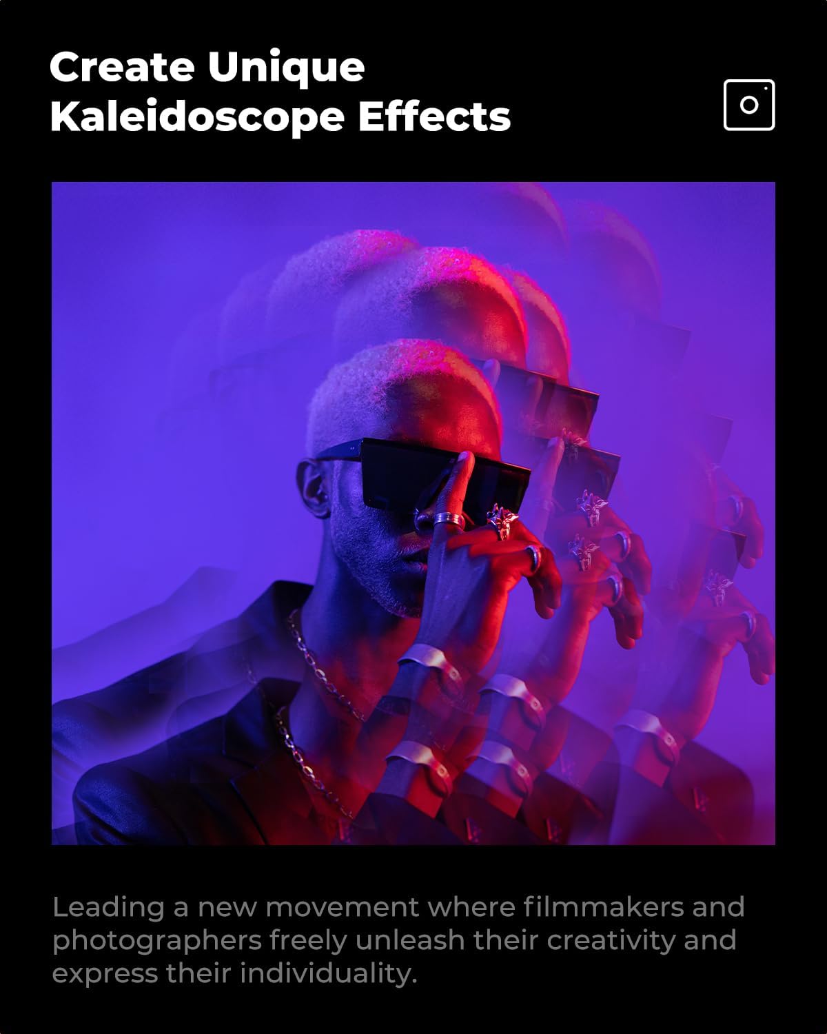 K&F CONCEPT 77mm Kaleidoscope Filter, Special Effects Filter Prism Crystal Glass with Multi Refraction Subjects