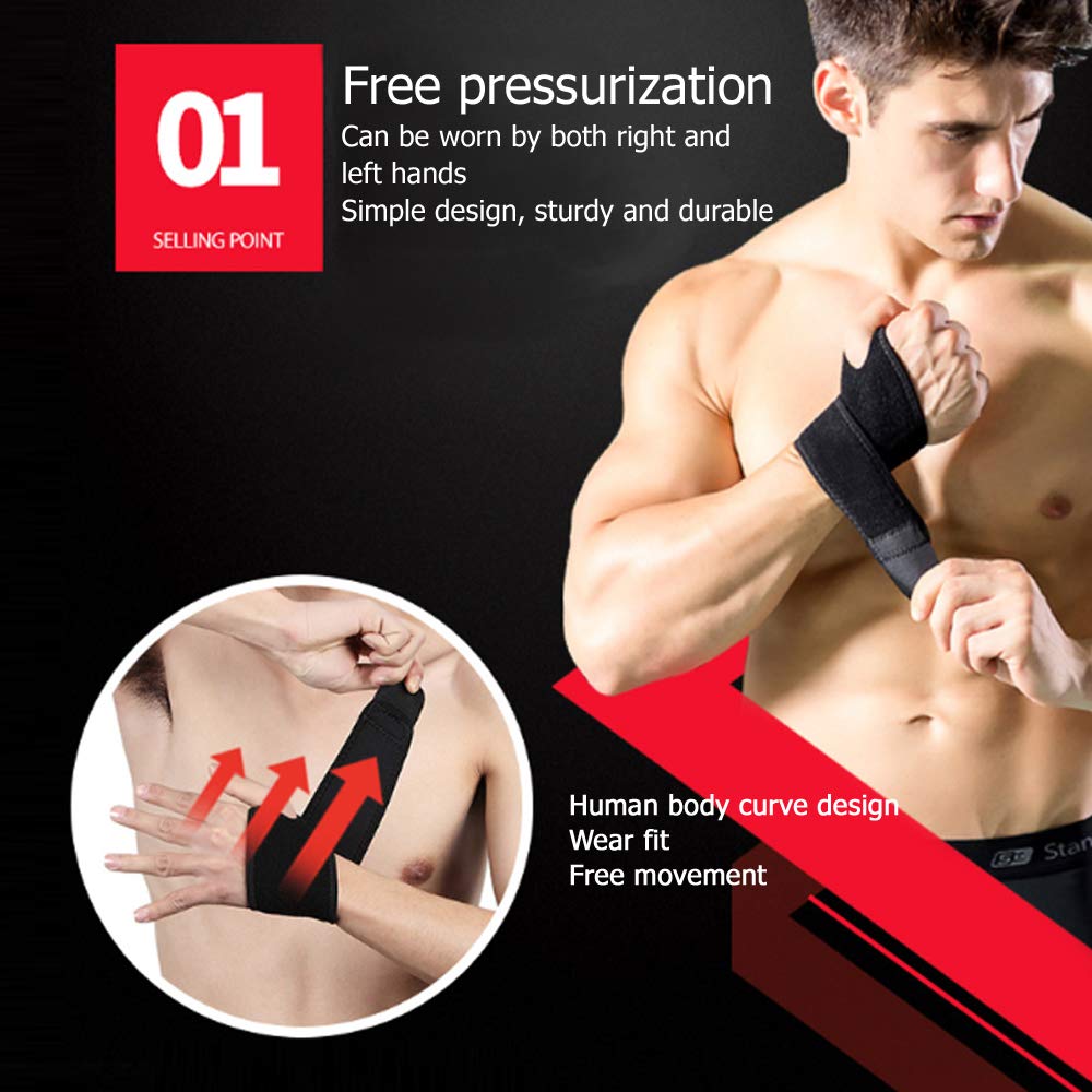 HAOKAISEN Wrist Brace for Ganglion Cyst, Arthritis, Carpal Tunnel, Breathable Sport/Fitness Wrist Support, for Left and Right Hand Man and Woman(Black)