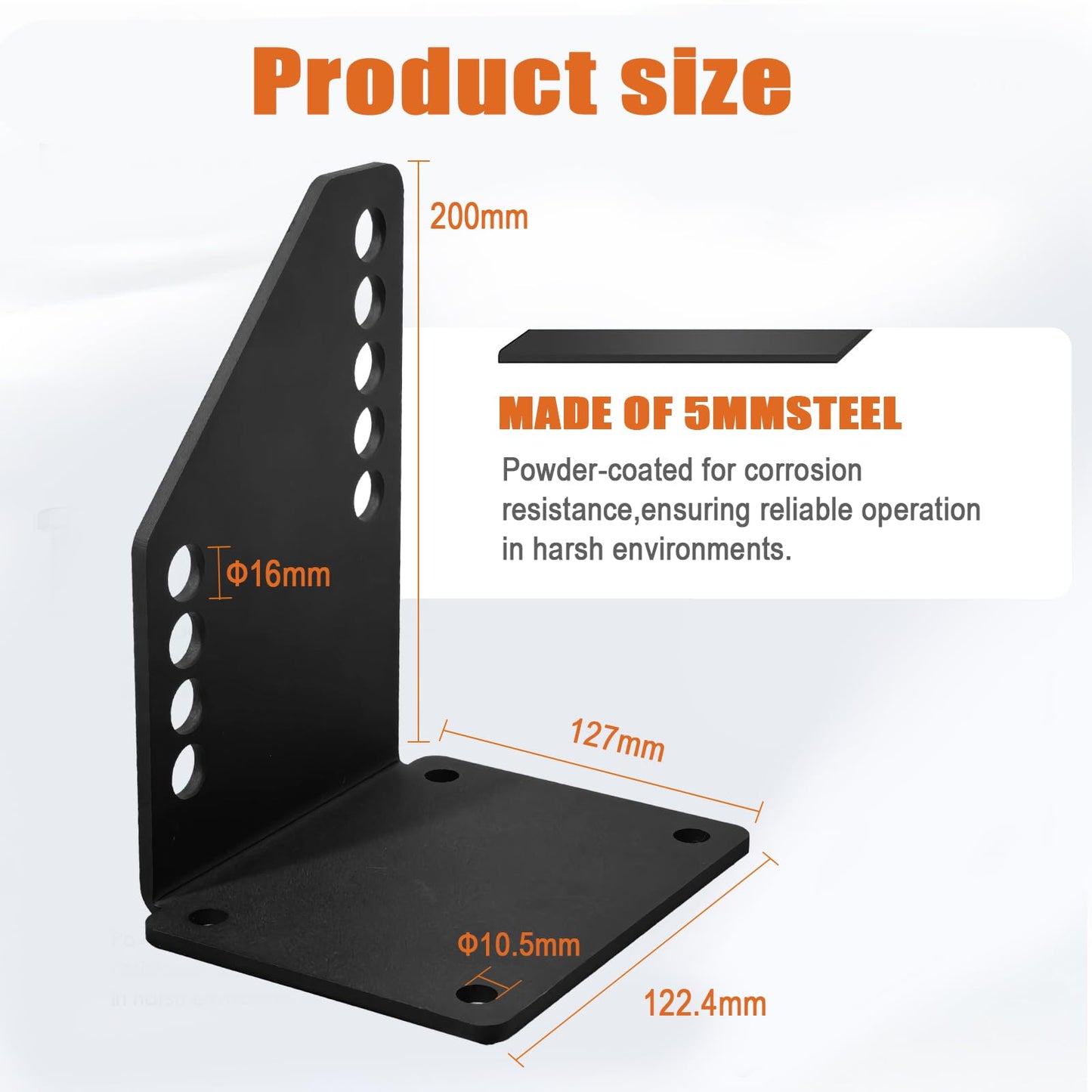 OMMUU DIY Floating Stair Riser Brackets，Bolt Type Modern Floating Steps Vertical Plate Stand Rack,Mono Stringer Wooden Staircase Heavy-Duty Metal Brackets(No Screws Installed) (1)
