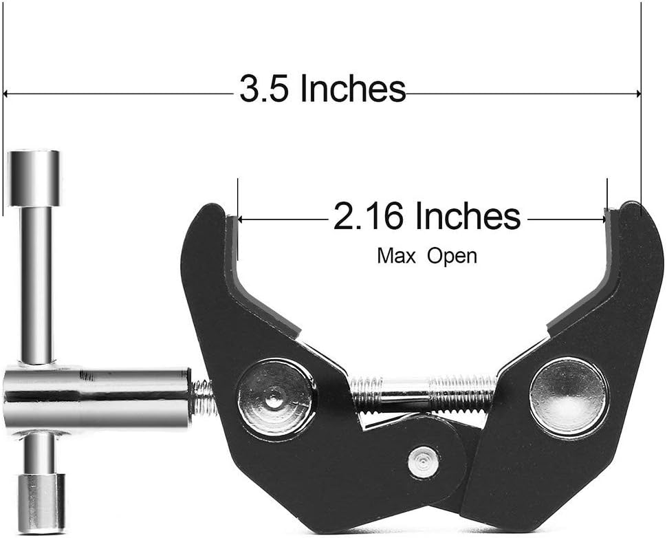SLOW DOLPHIN w/1/4 3/8 (2 Super Clamp and Thread with Cool Double Ballhead Arm Adapter Bottom Clamp for DSLR