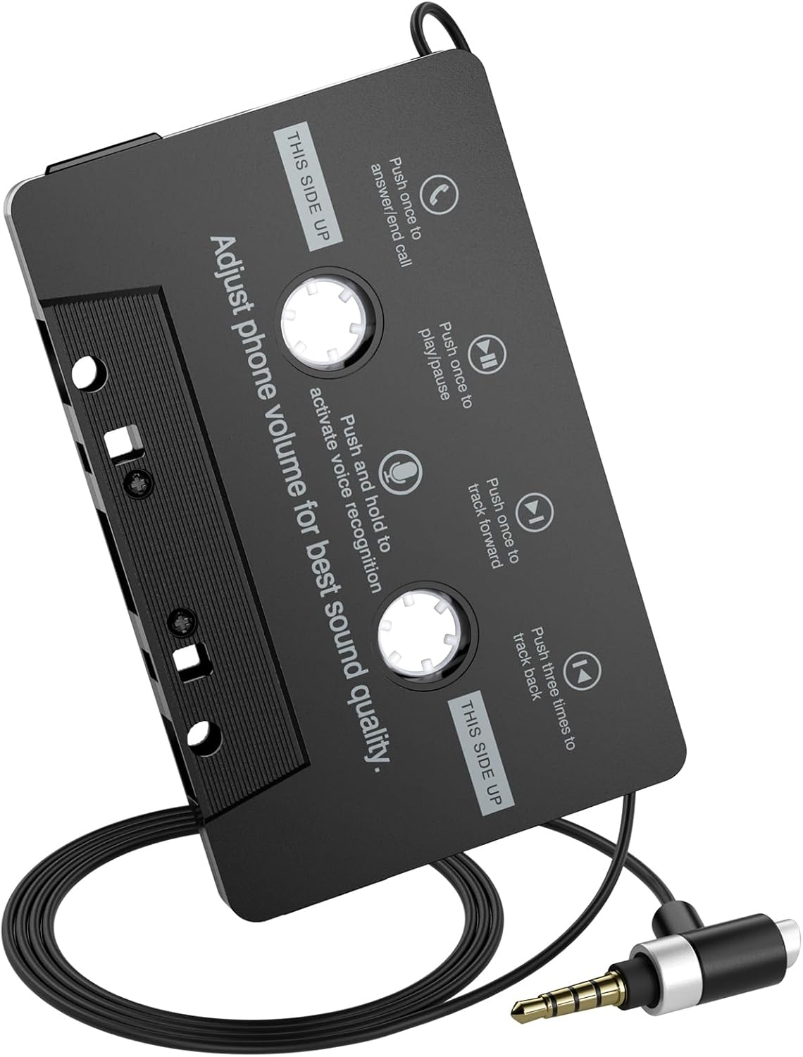 Mersoco Cassette Cassette MP3 3.2 Car Audio Adapter with Hands-Free Calling Microphone, Universal Tape Aux Adapter