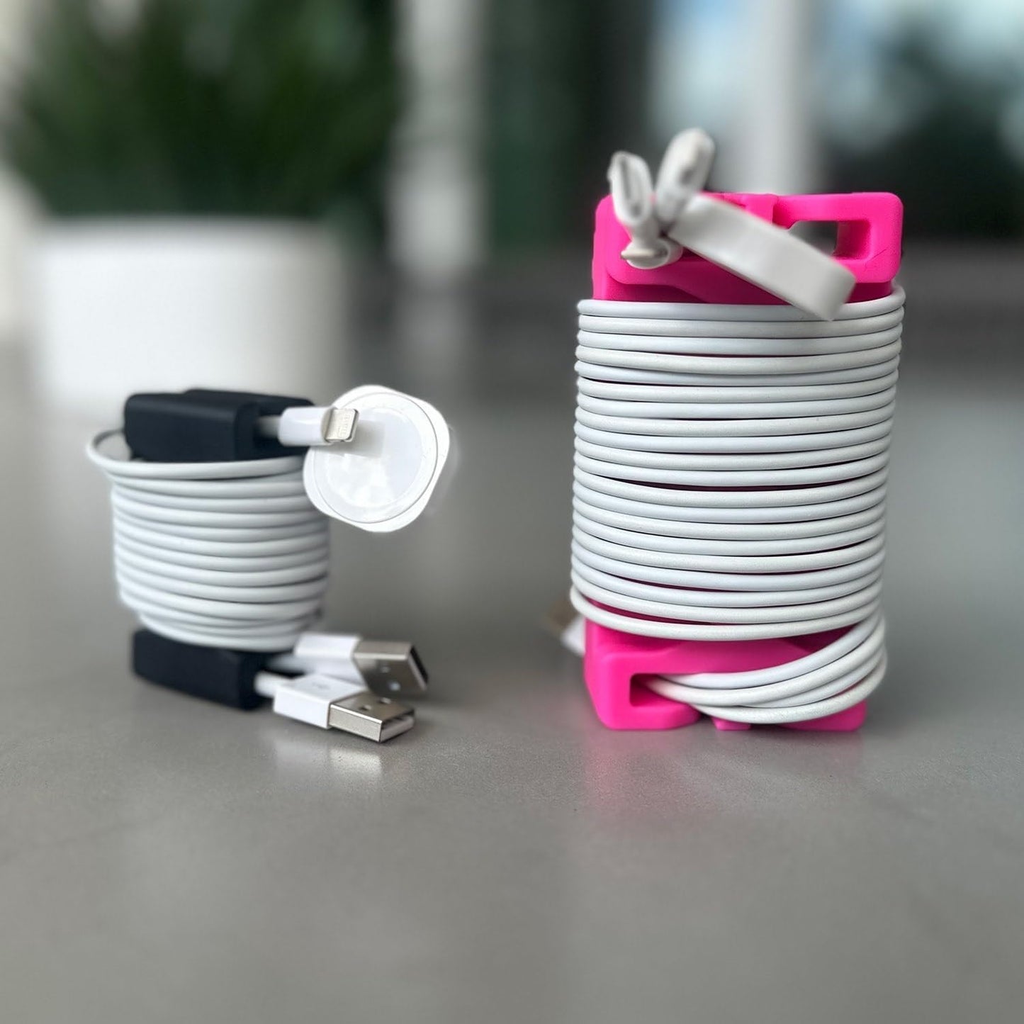 CordBrick /DeskBrick Bundle Weighted Cord Holders for Nightstand & Desk - Phone Charger Cable Management Travel, Phone