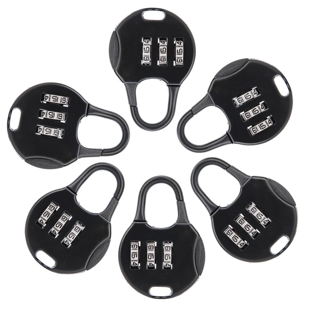 Chiffonade 6pcs 3 Digit Password Padlocks Water Proof Design Anti Theft Metal Locks for Backpacks Luggage Travel Security