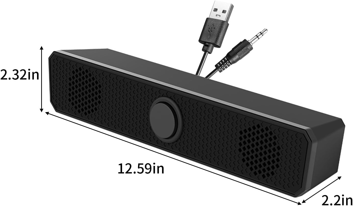 Lovskoo 360 Wired Computer Speakers for Desktop Pc Laptop HiFi Gaming Speakers with Volume Knob Noise Cancelling USB