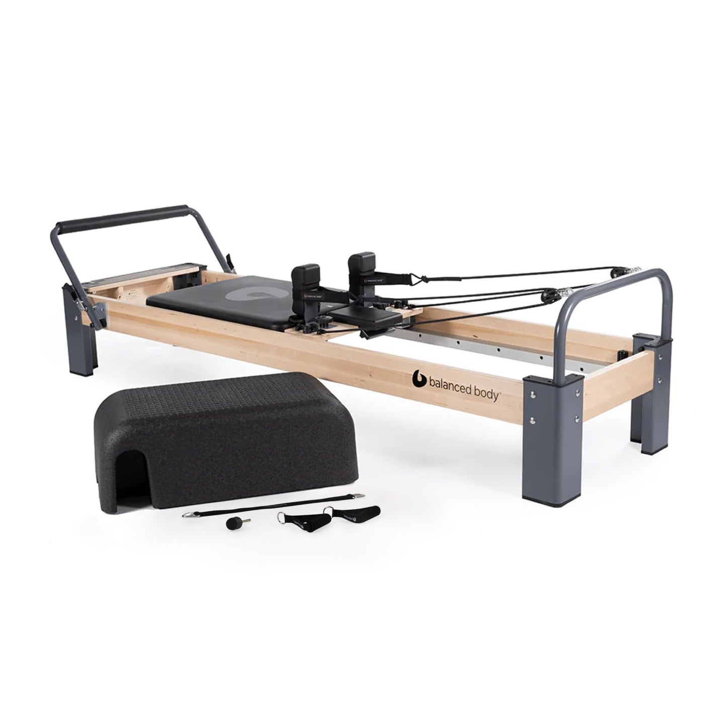 Pilates Reformer by Balanced Body, Rialto Reformer with Sitting Box Lite, Pilates Exercise Equipment, Workout Equipment for Home or Studio, Black Upholstery