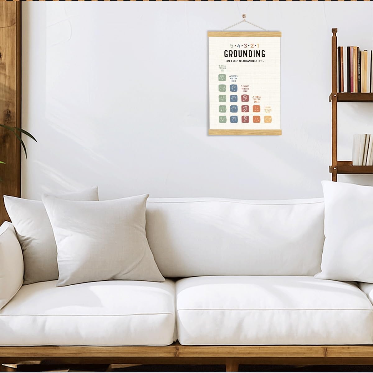 YGSDZY Grounding Technique Exercise Poster - Therapy Wall Art for Mental Health | Classroom Decor
