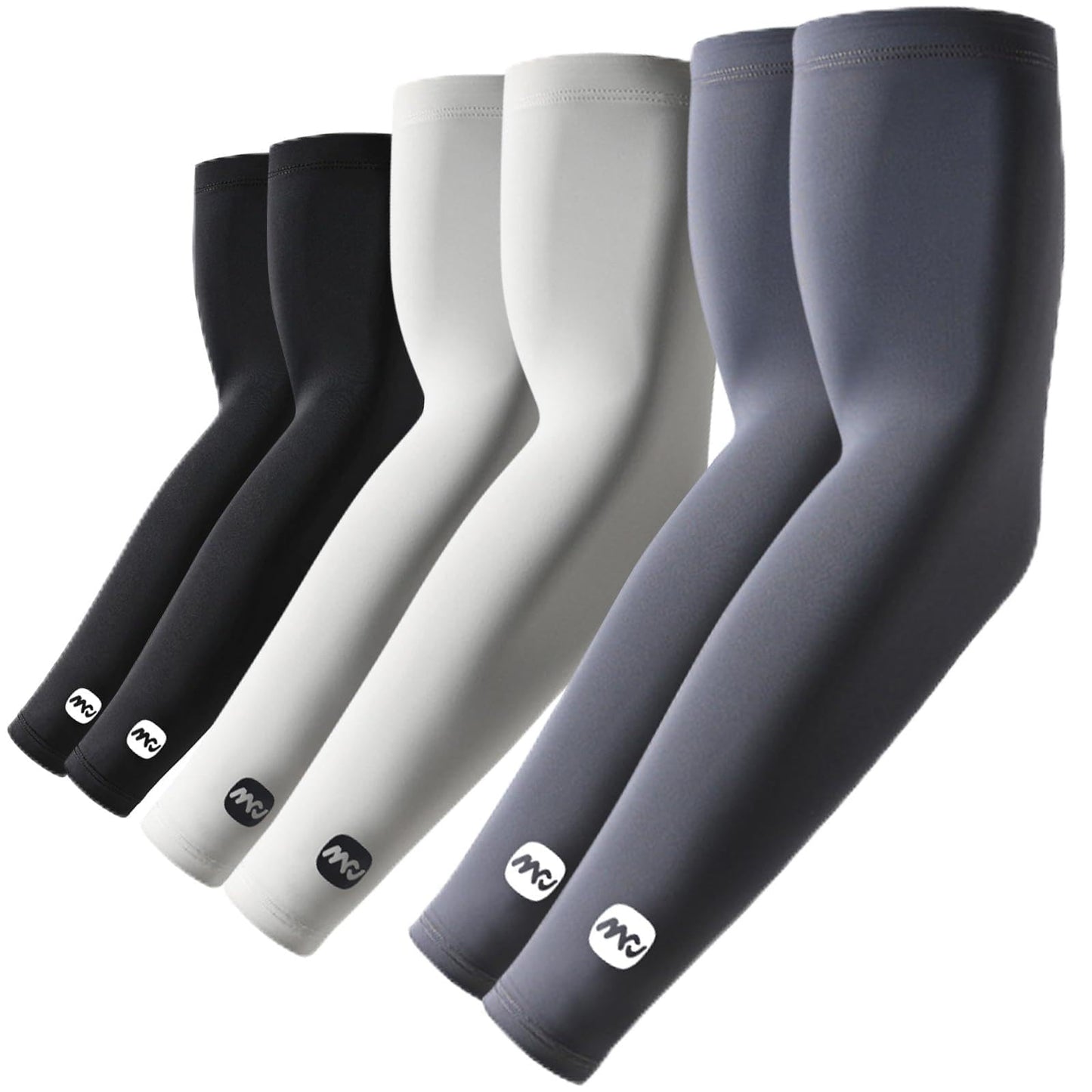 ROCK TAKIN UV Sun Protection Arm Sleeves for Men Women, UPF 50+ Cooling Sun Sleeves to Cover Arms Sports Compression Covers for Golf Baseball Football Work Running Cycling Driving - 3 Pairs