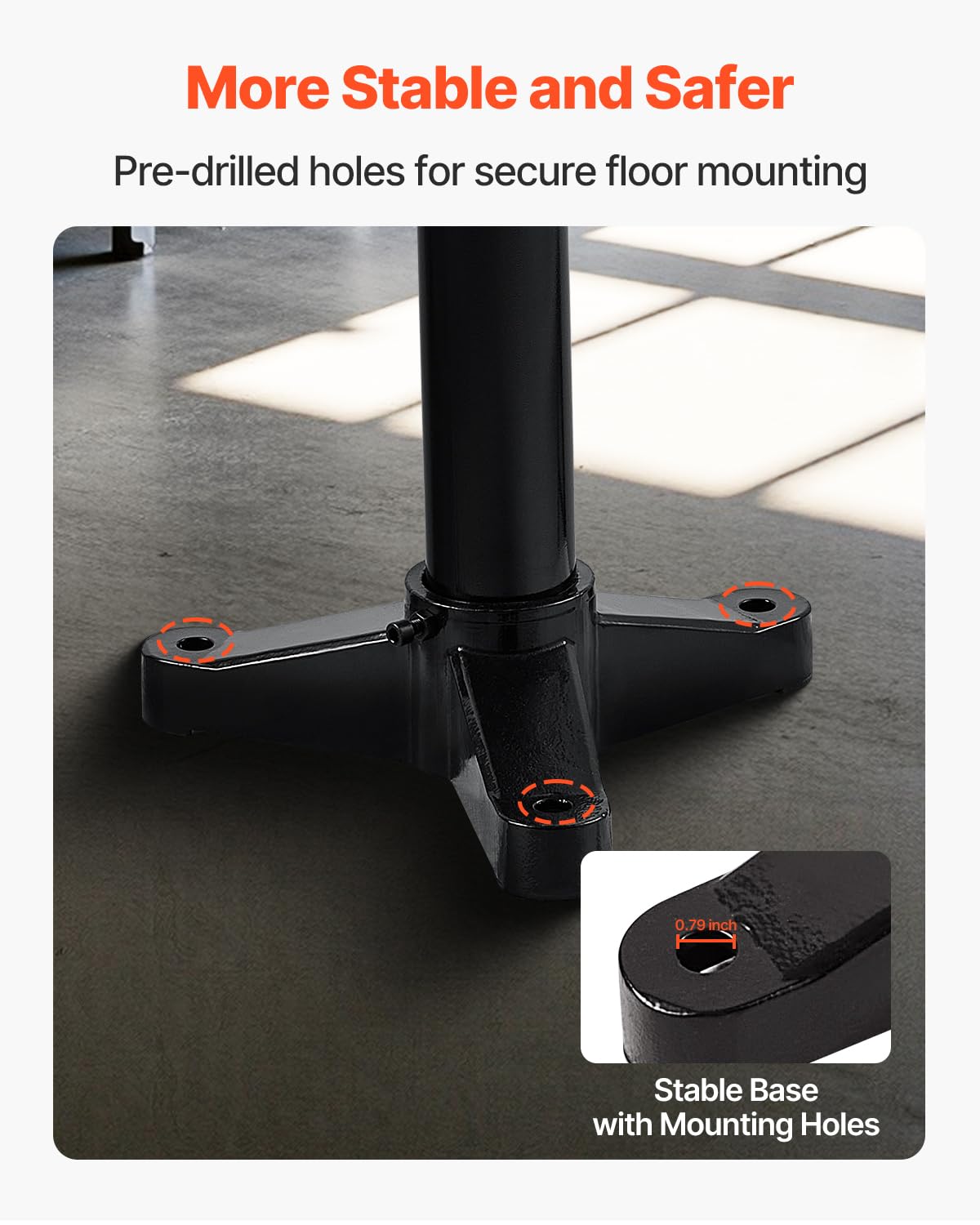 VEVOR Bench Grinder Stand, Heavy-Duty Bench Grinder and Vise Floor Pedestal with 10.6" x 10.6" Mounting Plate, Pre-Cut Mounting Slots & Water Pot, Compatible with Most Bench Grinders