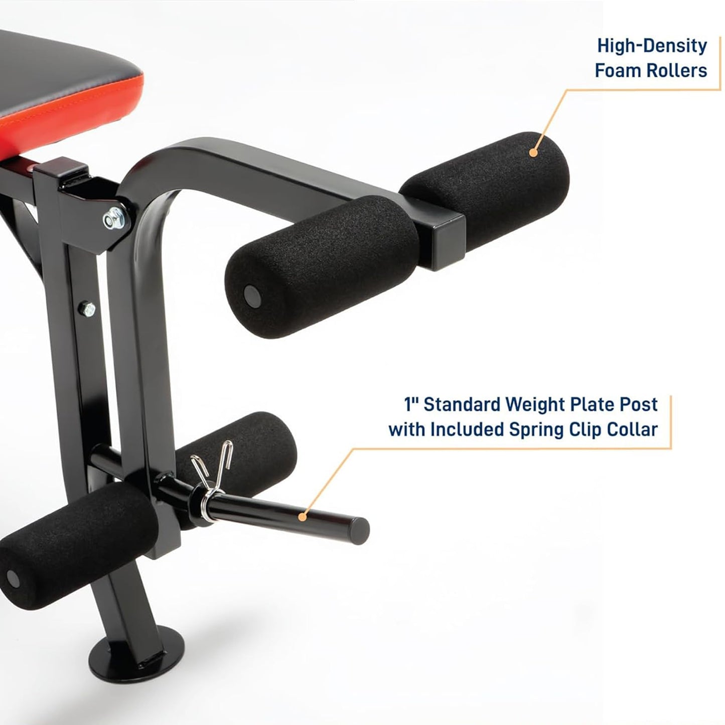 Marcy Pro Standard Weight Bench with 100 lbs Vinyl-Coated Weight Set PM-2084, Flat