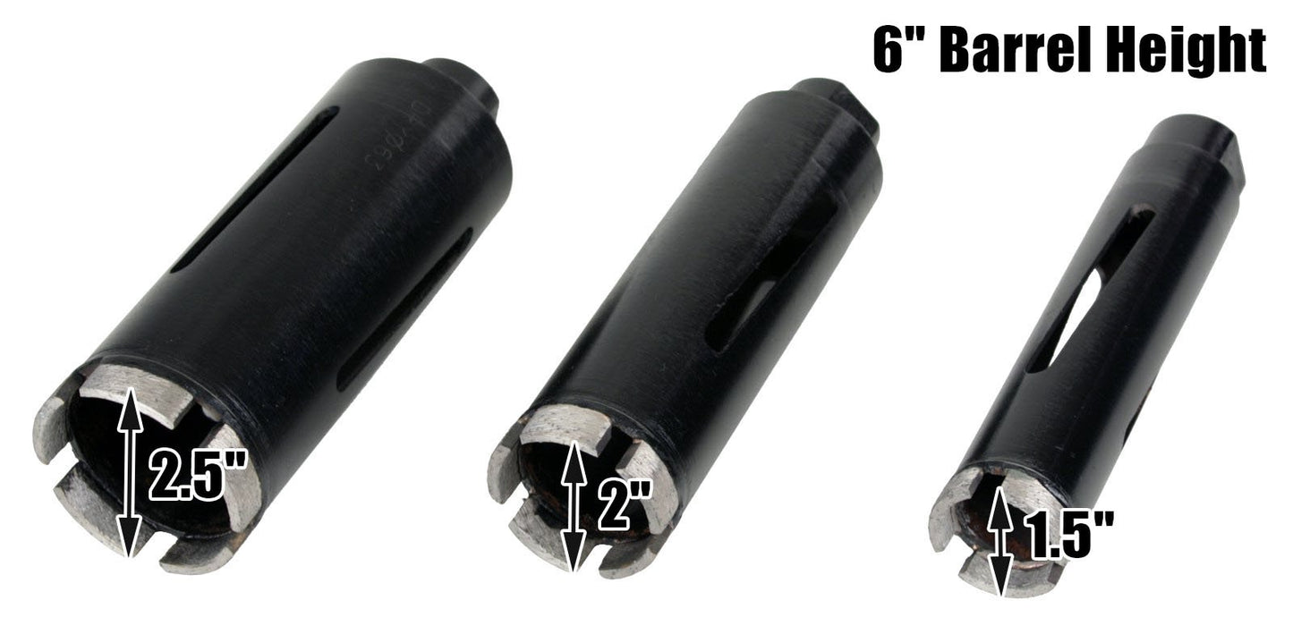 Steel Dragon Tools 3-Piece 1.5-inch to 2.5-inch Dry Diamond Core Drill Bit Kit with Hex SDS Adapters and Case