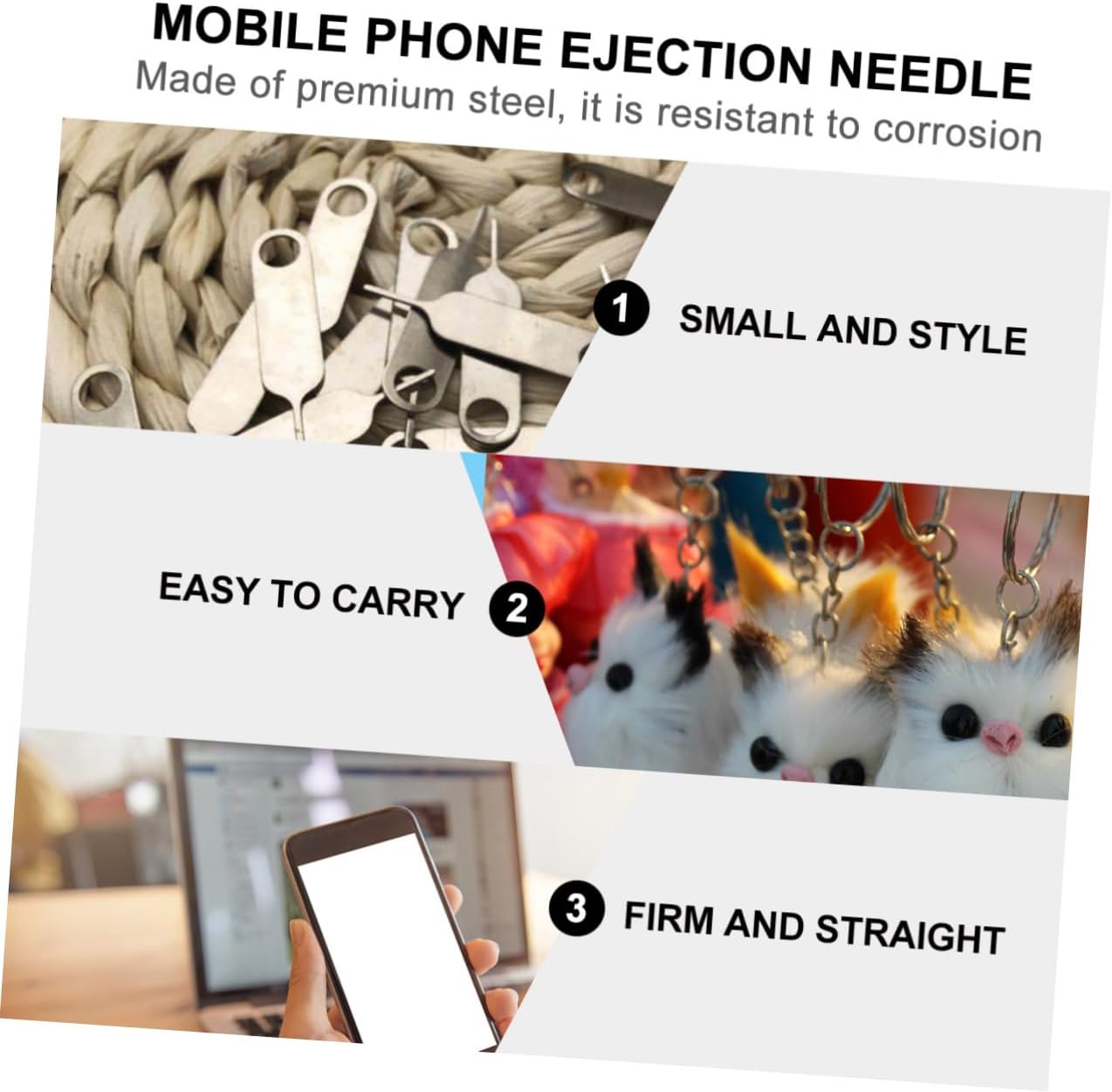 300pcs jojofuny Sim Card Eject Pin Tool Compatible All Mobile Phones and Tablets Premium Removal Needle for Easy Sim