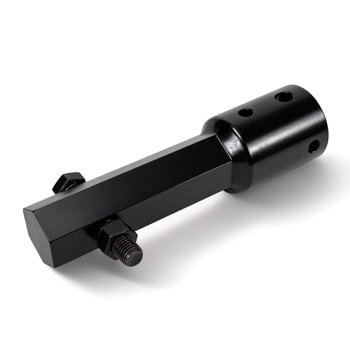 loosoo Auger Adapter Coupler, 2" Female Round to 2in Male Hex, Heavy Duty Auger Shaft Bit Adapter Conversion Bolt Pin, Fit for Skid Steer/Tractor/Digger/Power Head, Fully Welded Machined Carbon Steel